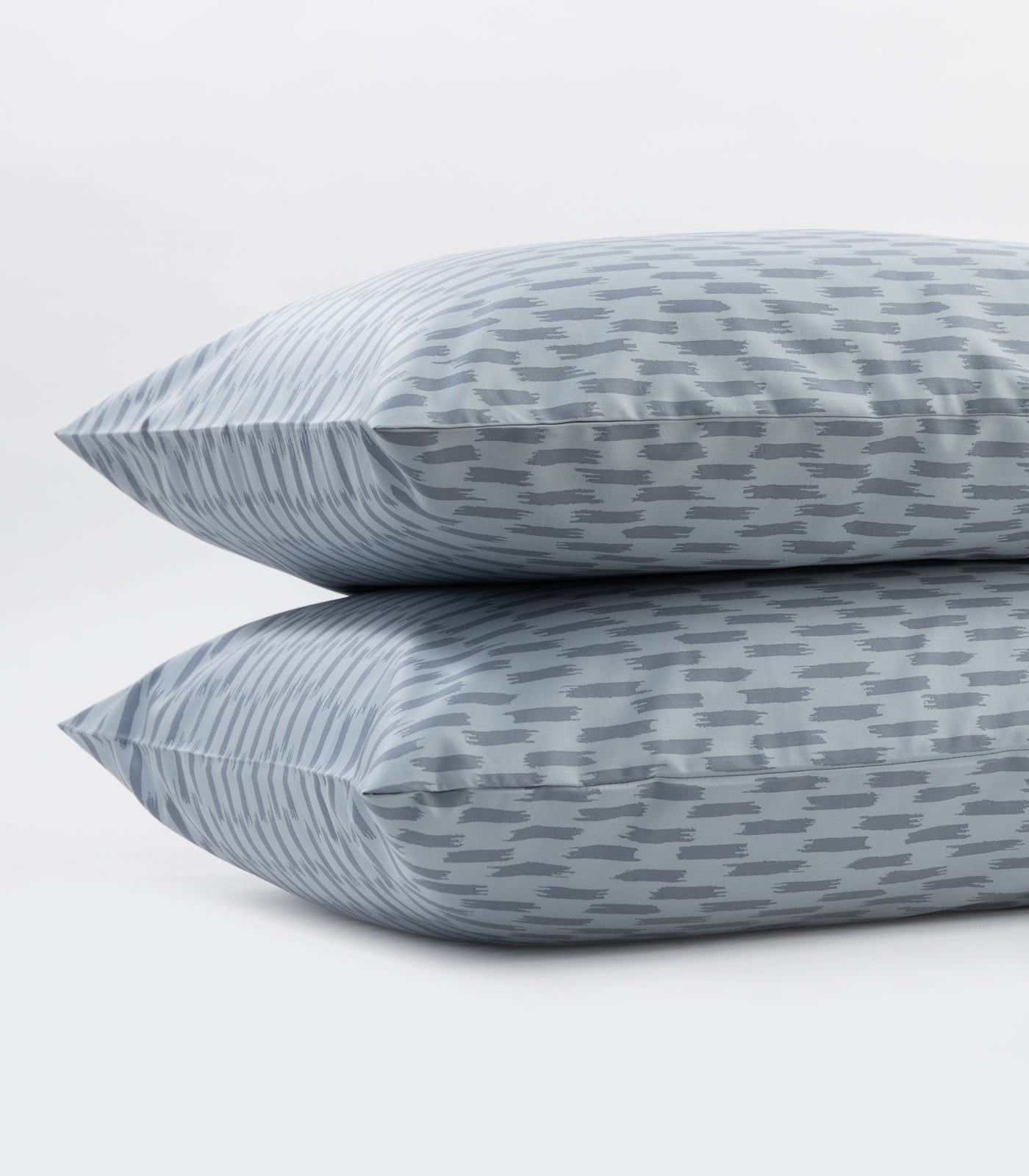 Sateen Pillow Cases (Pair) - Luxe - Limited Edition - Ikat Check Blue