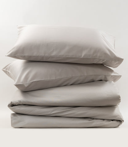 Bhumi Organic Cotton - Sateen Plain Quilt Cover - Stone