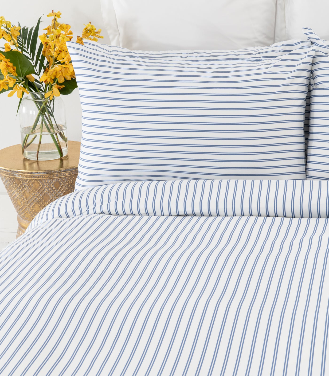 Sateen Luxe Quilt Cover Set - Luxe - Limited Edition - Tandem Stripe Blue