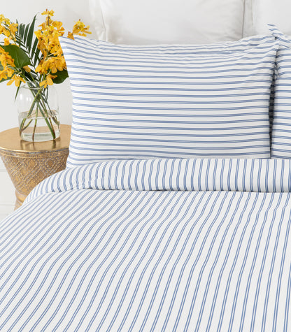 Sateen Luxe Quilt Cover Set - Luxe - Limited Edition - Tandem Stripe Blue