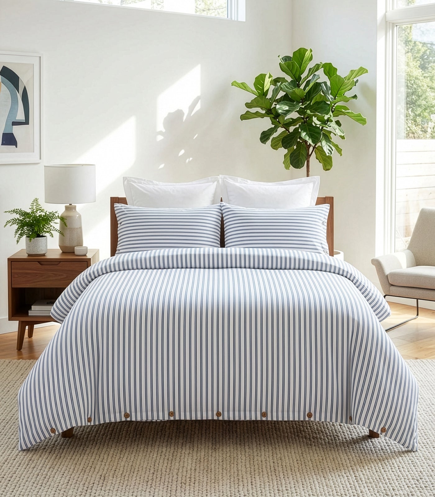 Sateen Luxe Quilt Cover Set - Luxe - Limited Edition - Tandem Stripe Blue