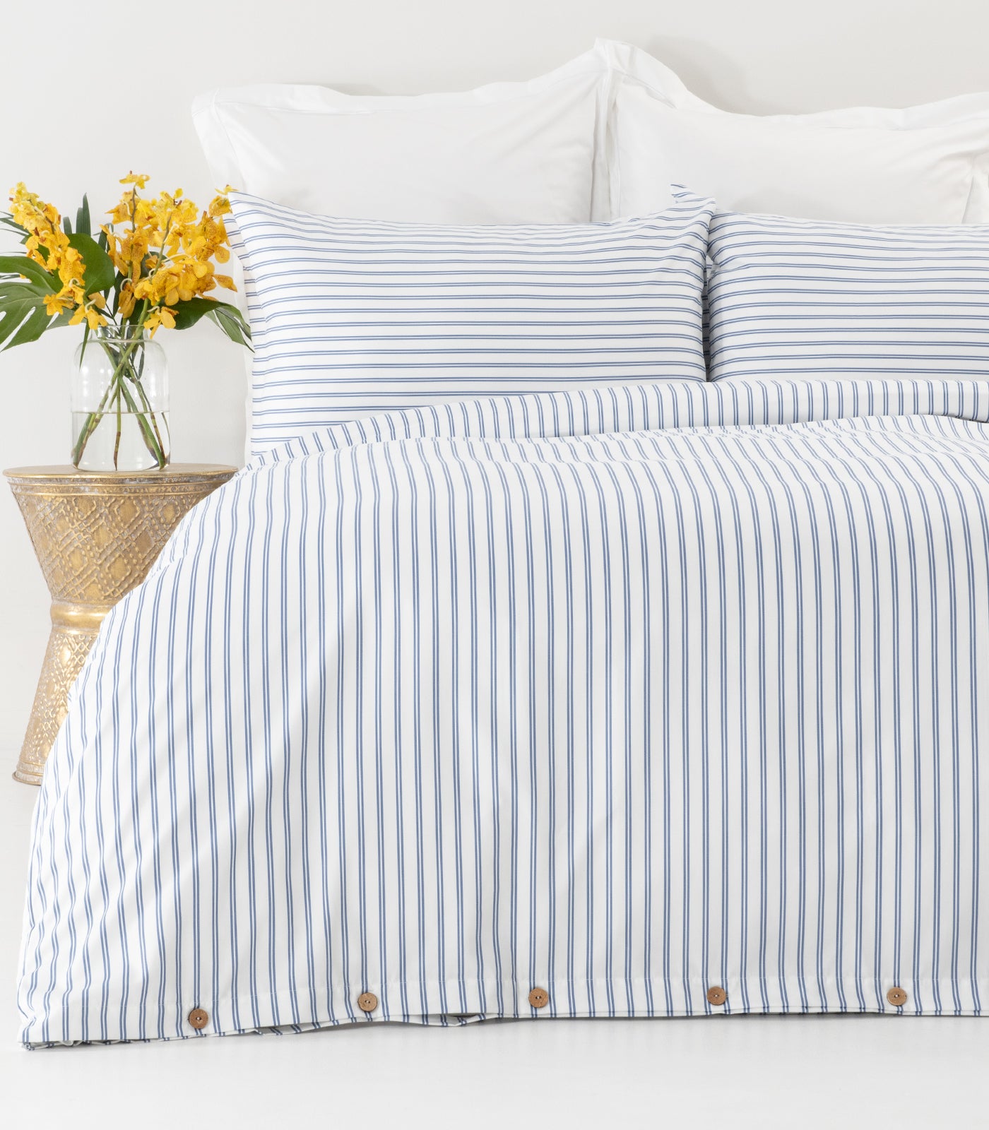 Sateen Luxe Quilt Cover Set - Luxe - Limited Edition - Tandem Stripe Blue