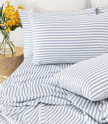 Sateen Sheet Set - Luxe - Limited Edition - Tandem Stripe Blue