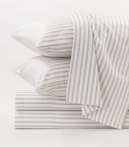 Sateen Sheet Set - Luxe - Limited Edition - Tandem Stripe Pebble