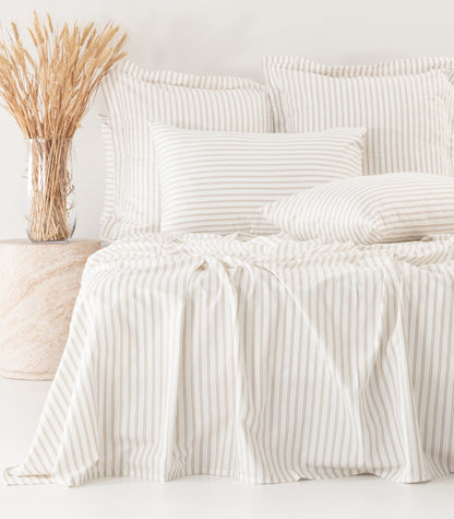 Sateen Sheet Set - Luxe - Limited Edition - Tandem Stripe Pebble