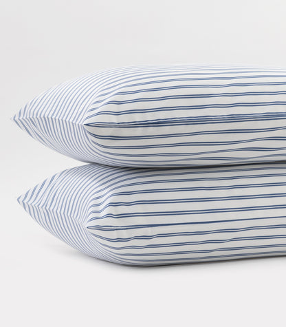 Sateen Pillow Cases (Pair) - Luxe - Limited Edition - Tandem Stripes Blue