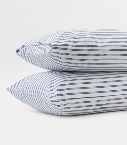 Sateen Pillow Cases (Pair) - Luxe - Limited Edition - Tandem Stripes Blue