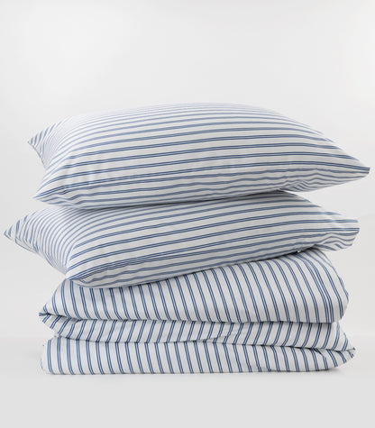 Sateen Luxe Quilt Cover Set - Luxe - Limited Edition - Tandem Stripe Pebble