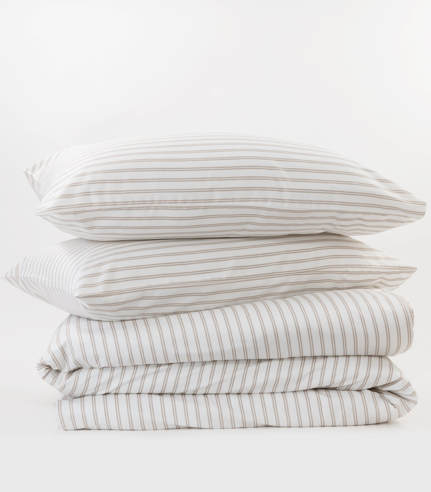 Sateen Luxe Quilt Cover Set - Luxe - Limited Edition - Tandem Stripe Pebble