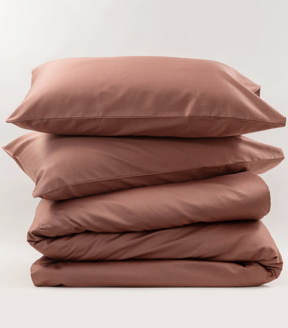 Bhumi Organic Cotton - Sateen Plain Quilt Cover - Dusty Rose