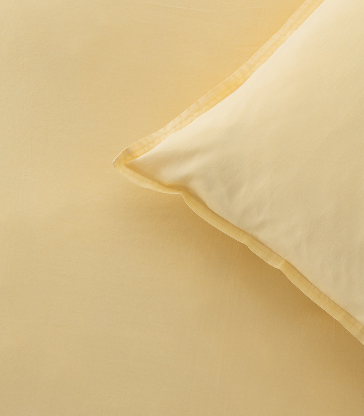 Organic Cotton Sateen Quilt Cover Set - Vintage Wash - Butter