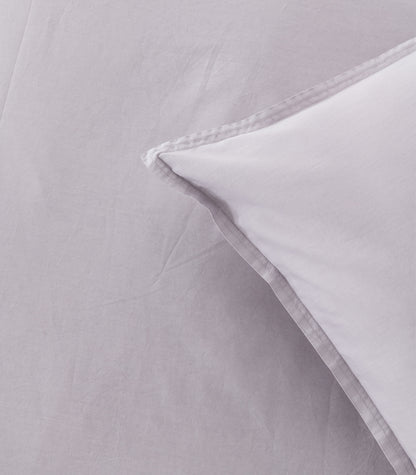 Organic Cotton Sateen Quilt Cover Set - Vintage Wash - Lavender