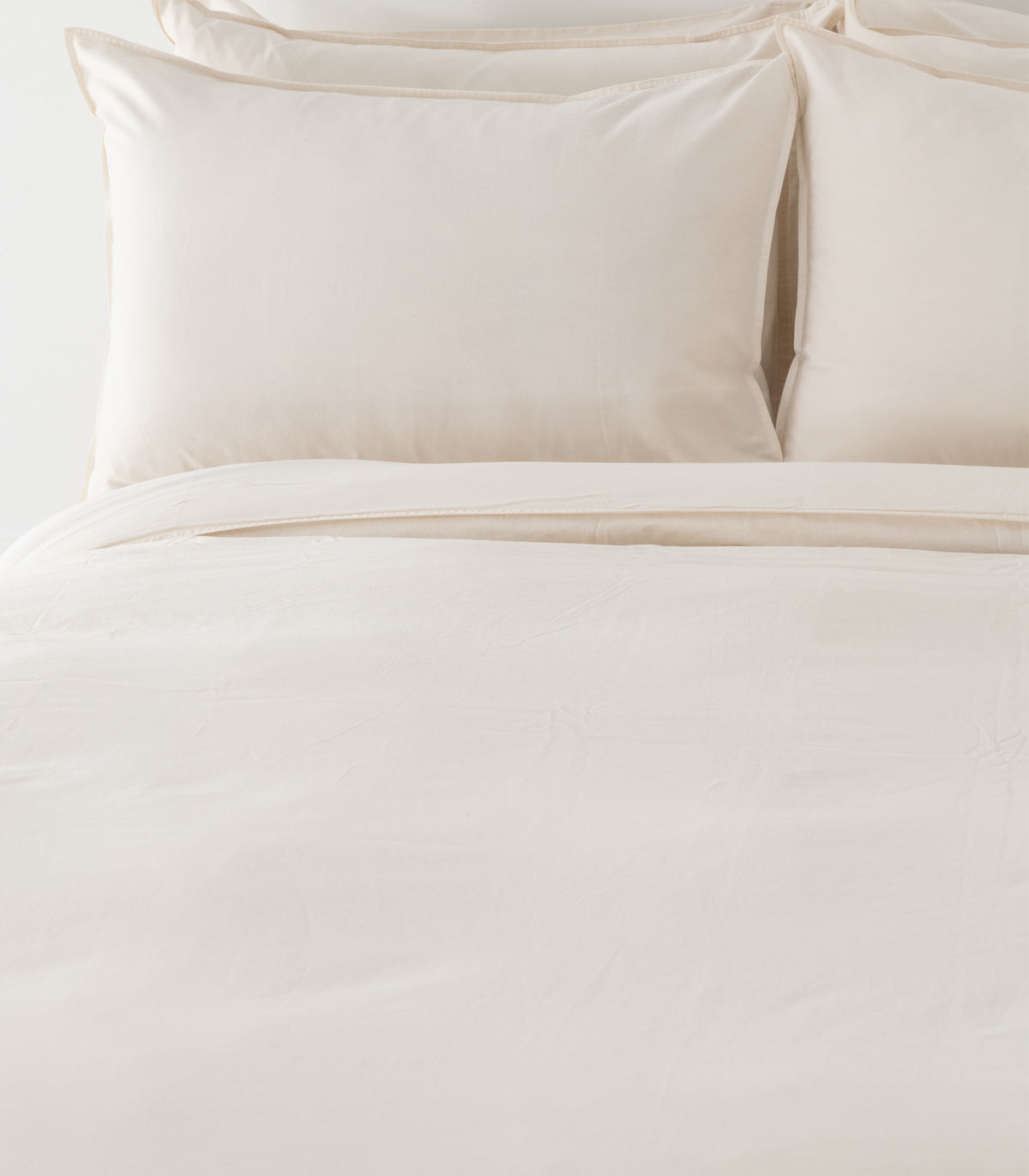 Organic Cotton Sateen Quilt Cover Set - Vintage Wash - Natural