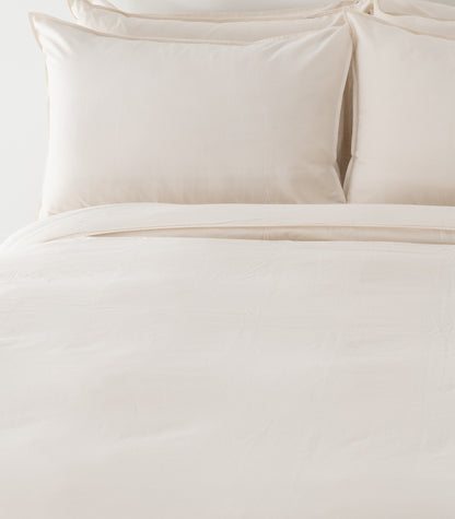 Organic Cotton Sateen Quilt Cover Set - Vintage Wash - Natural