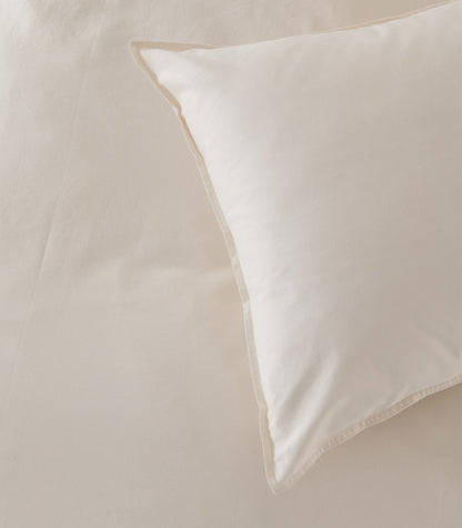 Organic Cotton Sateen Quilt Cover Set - Vintage Wash - Natural