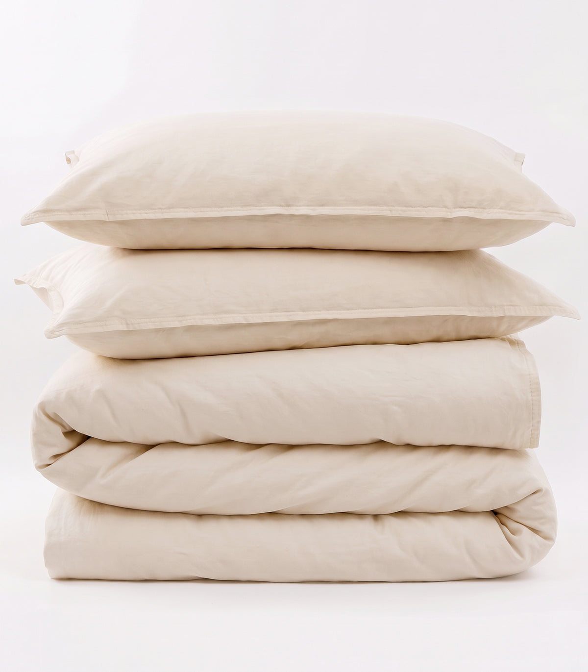 Organic Cotton Sateen Quilt Cover Set - Vintage Wash - Natural