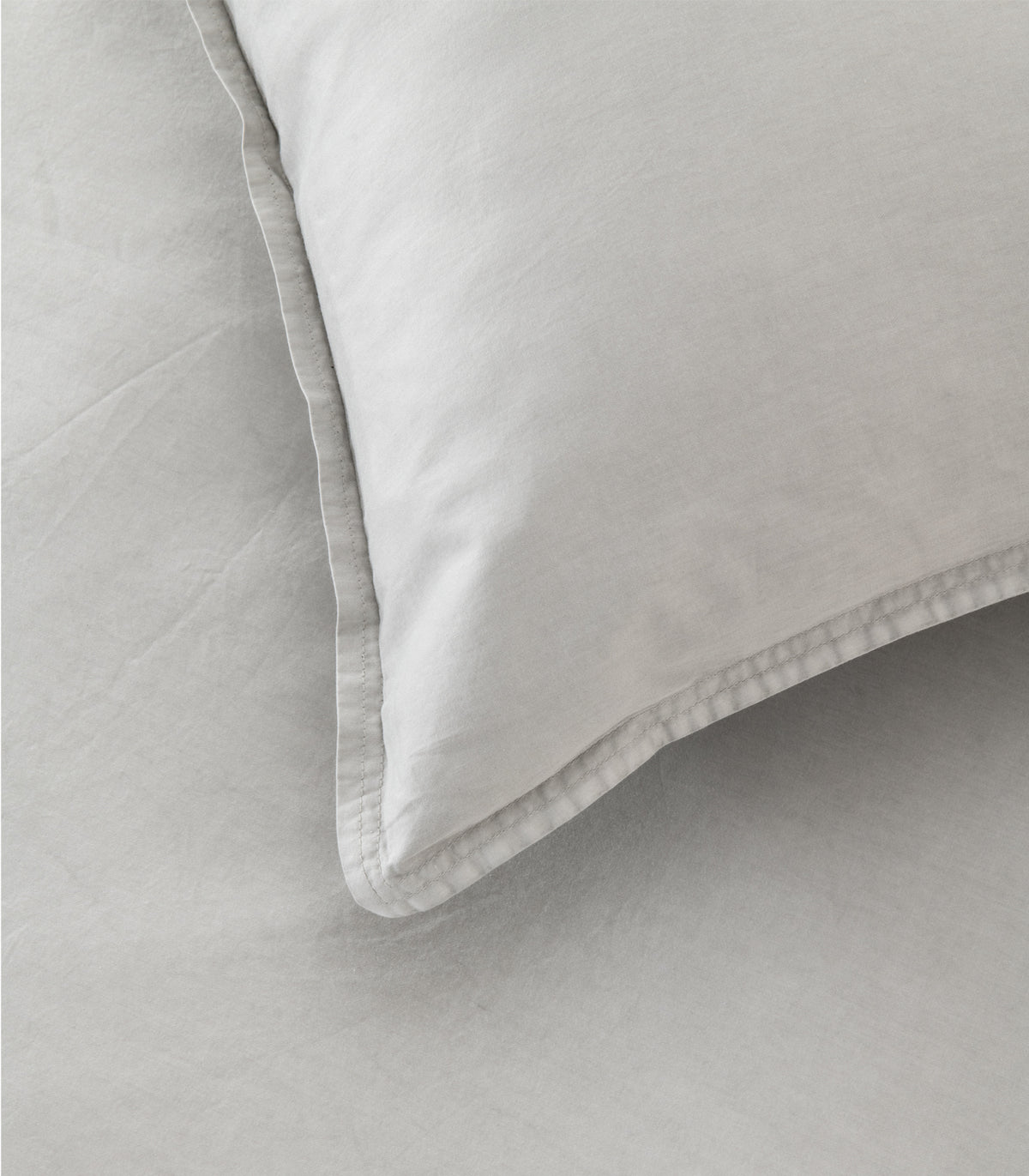 Organic Cotton Sateen Quilt Cover Set - Vintage Wash - Pewter