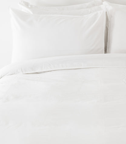 Organic Cotton Sateen Quilt Cover Set - Vintage Wash - White