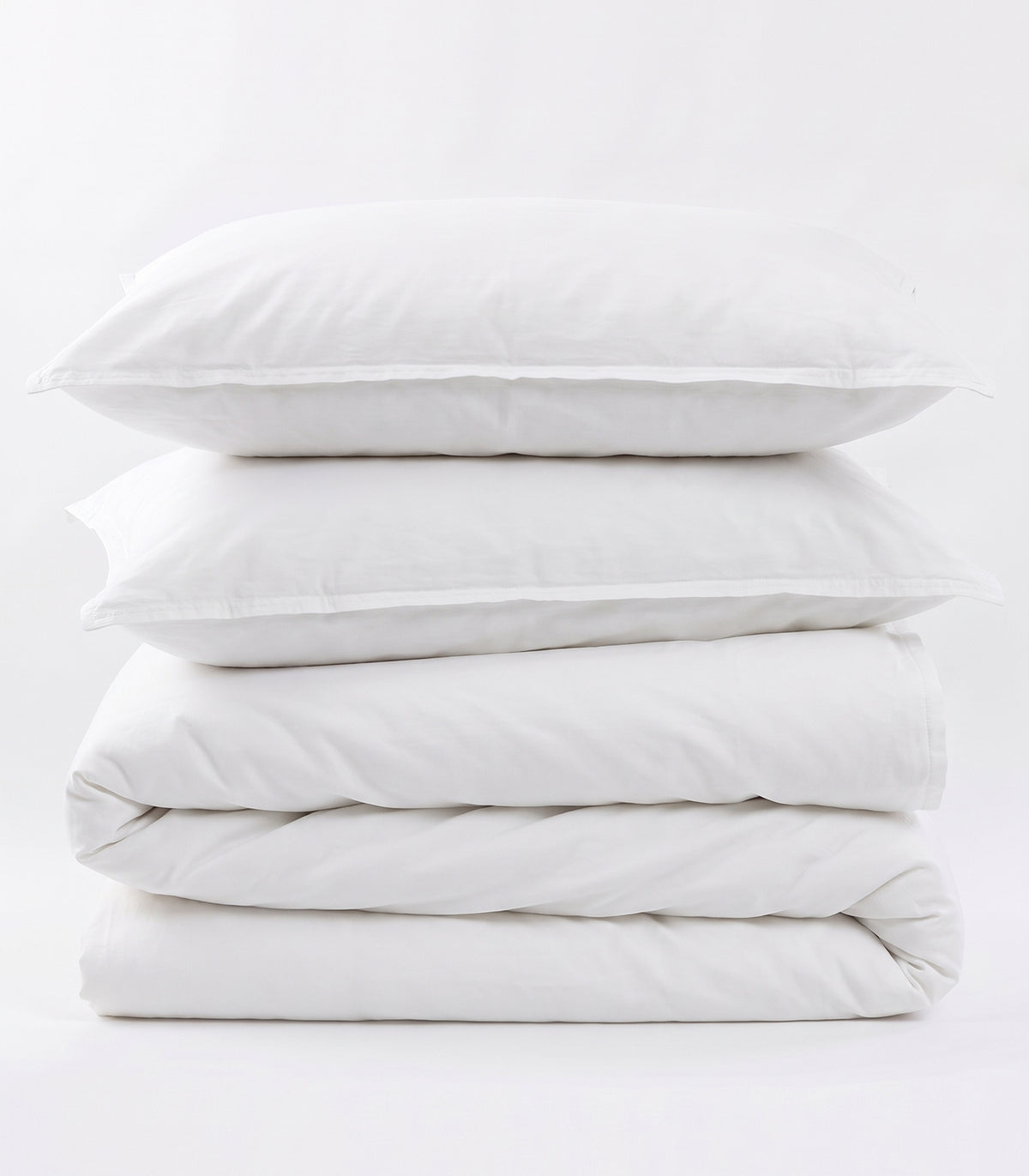 Organic Cotton Sateen Quilt Cover Set - Vintage Wash - White