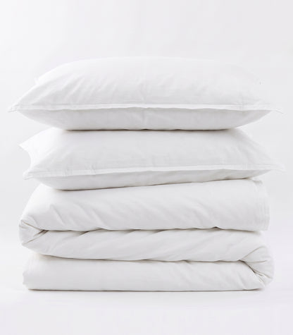 Organic Cotton Sateen Quilt Cover Set - Vintage Wash - White