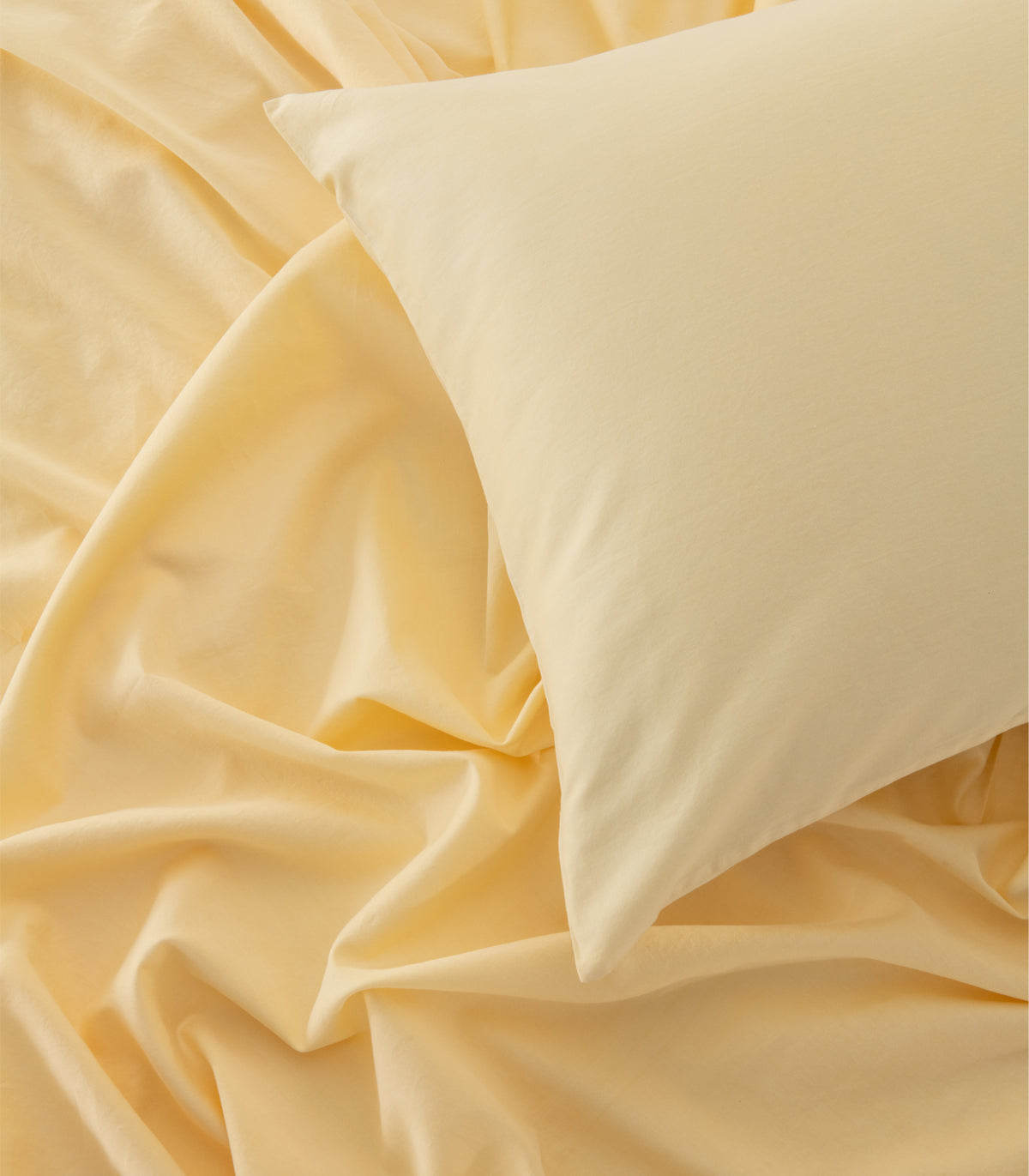Organic Cotton Sateen Sheet Set - Vintage Wash - Butter	