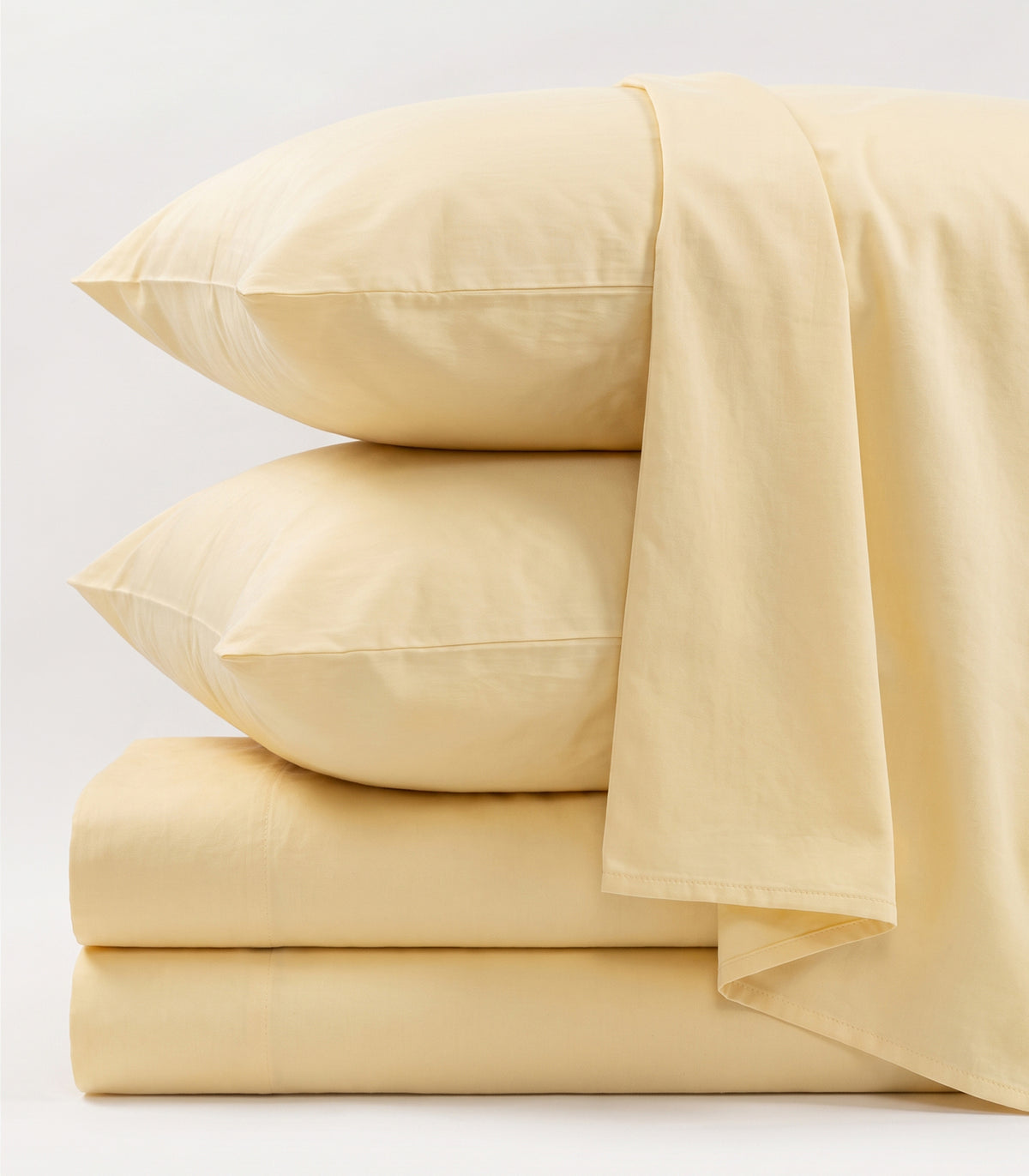 Organic Cotton Sateen Sheet Set - Vintage Wash - Butter	