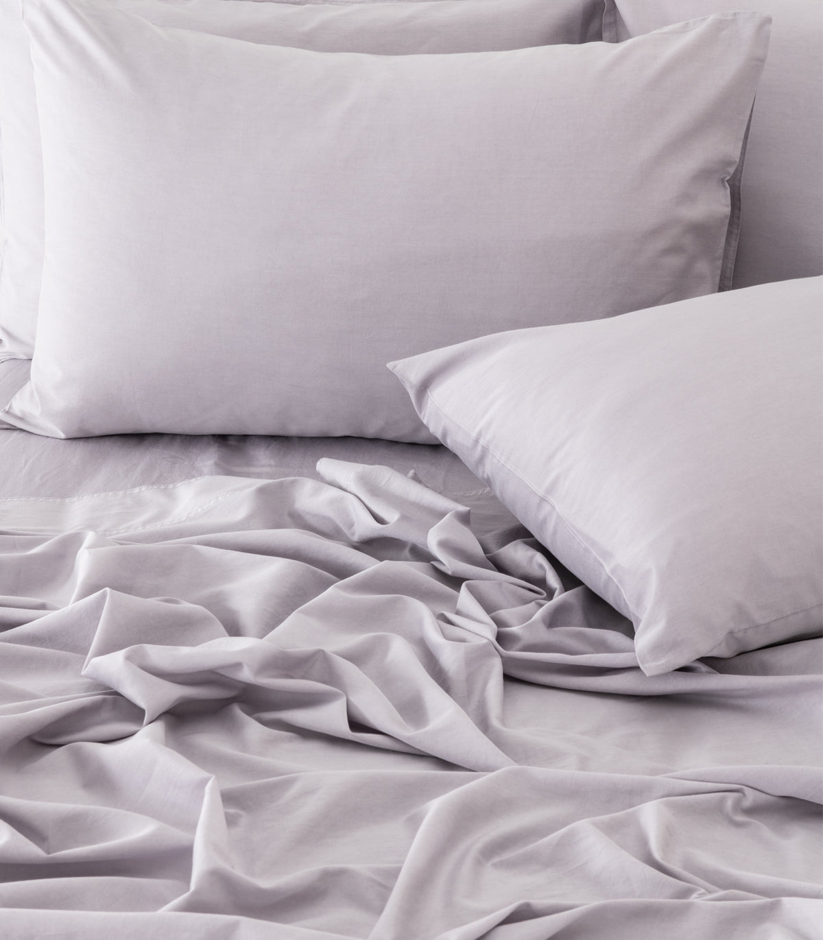 Organic Cotton Sateen Sheet Set - Vintage Wash - Lavender
