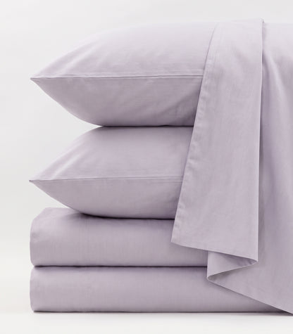 Organic Cotton Sateen Sheet Set - Vintage Wash - Lavender