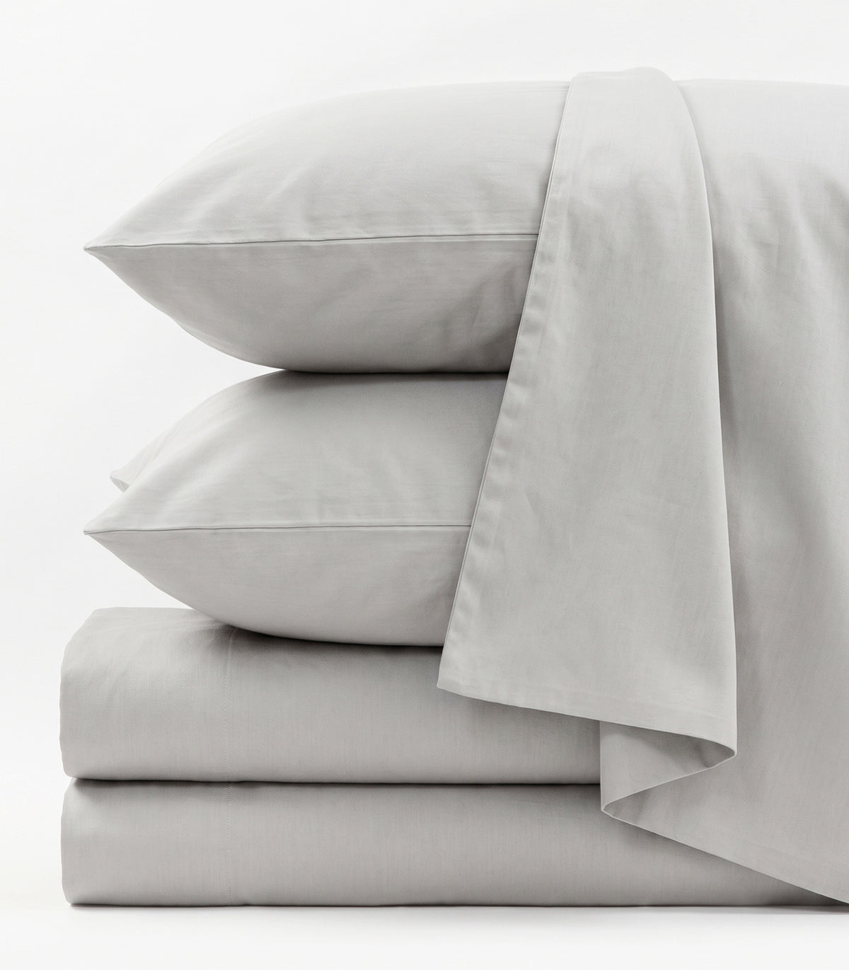 Organic Cotton Sateen Sheet Set - Vintage Wash - Pewter