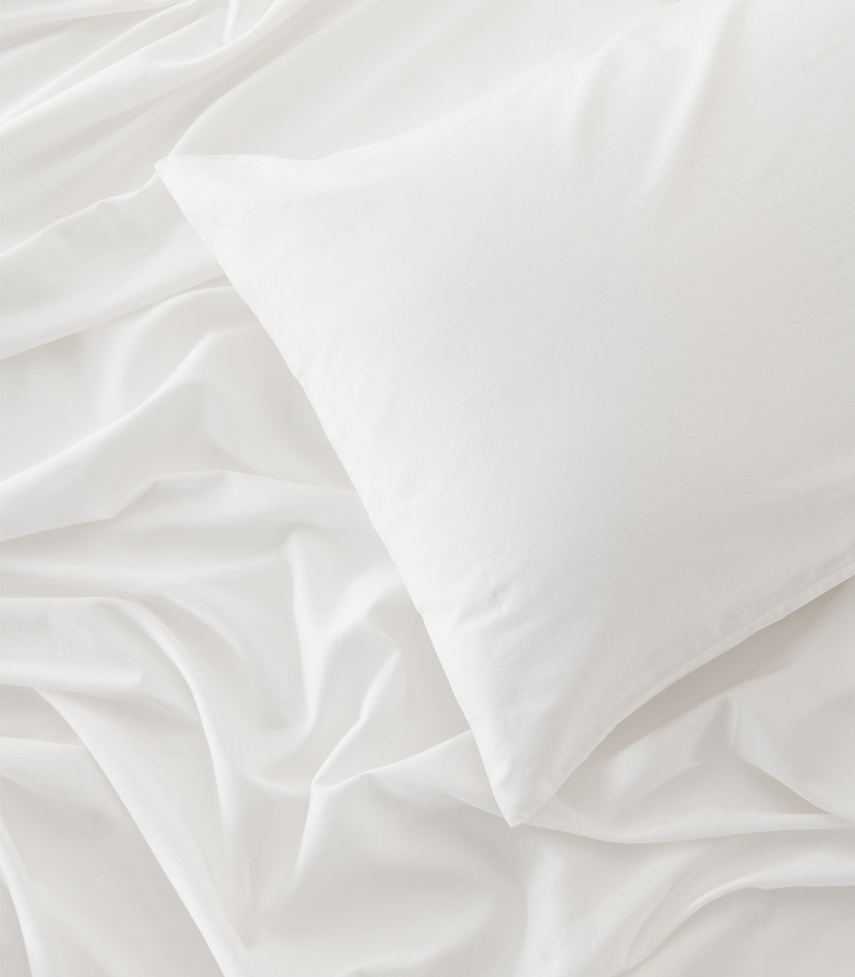 Organic Cotton Sateen Sheet Set - Vintage Wash - White