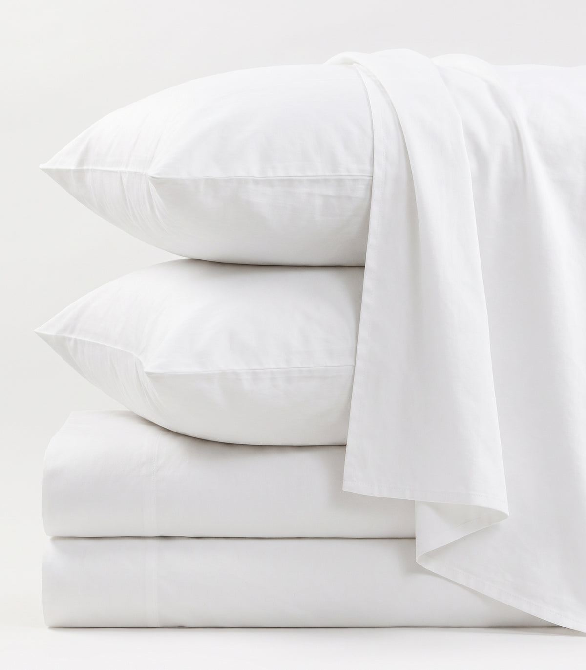 Organic Cotton Sateen Sheet Set - Vintage Wash - White