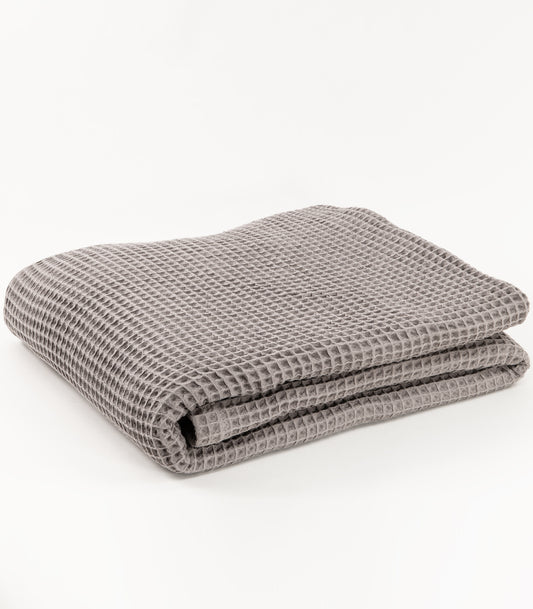 Bhumi Organic Cotton - Waffle Blanket - Charcoal