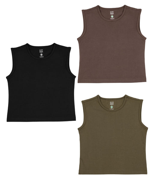 Sleeveless Fitted Crop Top (3 Pack)
