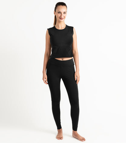 Sleeveless Fitted Crop Top - Black