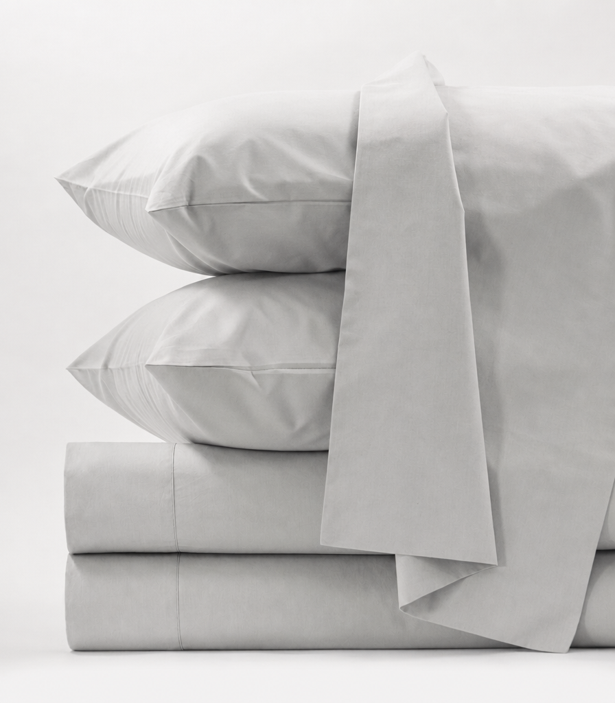 Organic Cotton Percale Sheet Set - Peach Finish - Stone