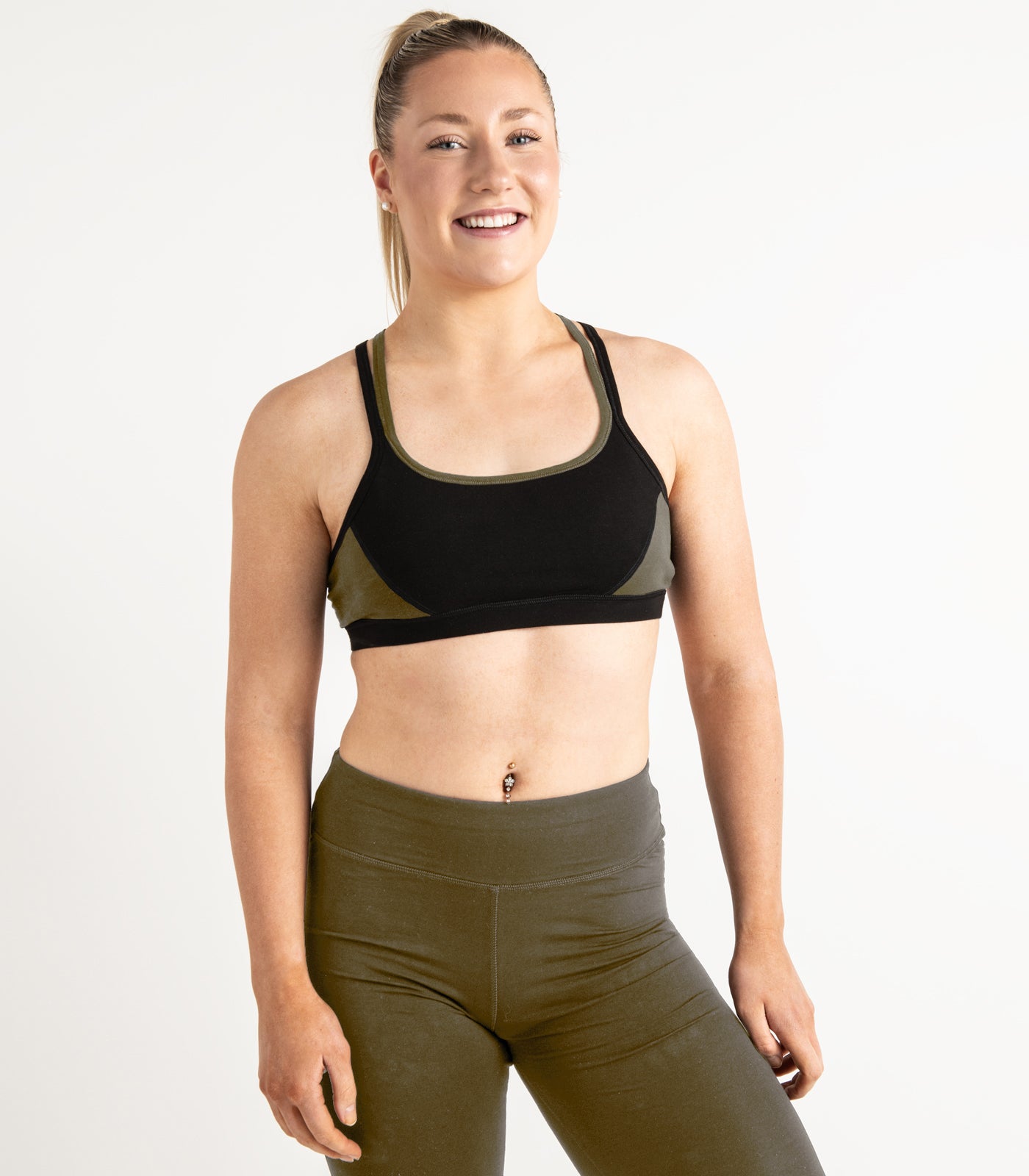 Strap Crop Top - Dark Olive