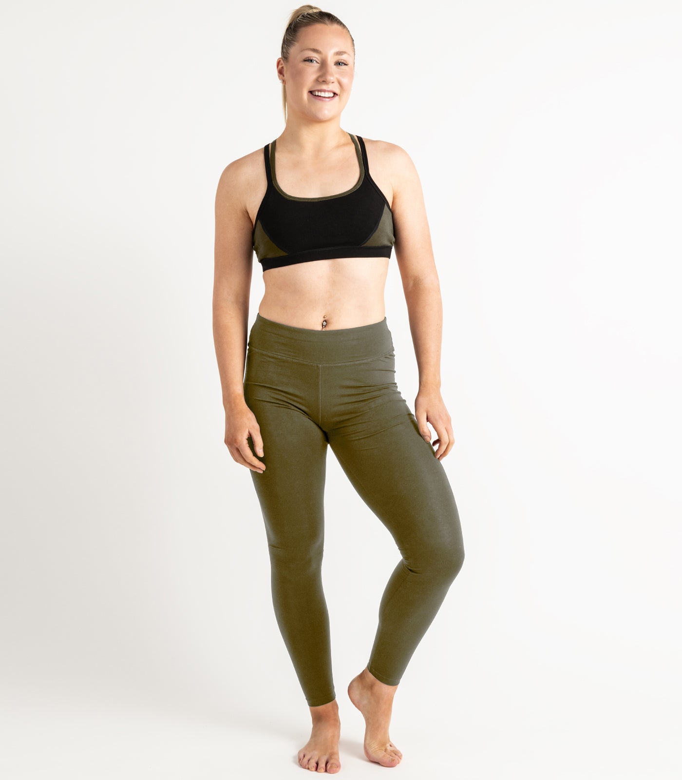 Strap Crop Top - Dark Olive