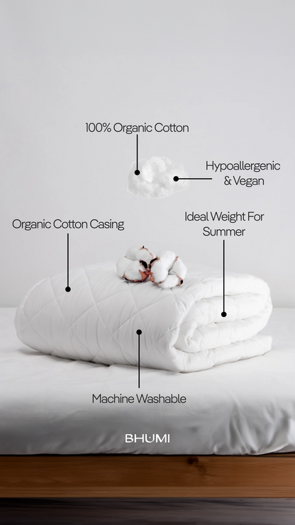 Organic Cotton Quilt Insert - Lightweight