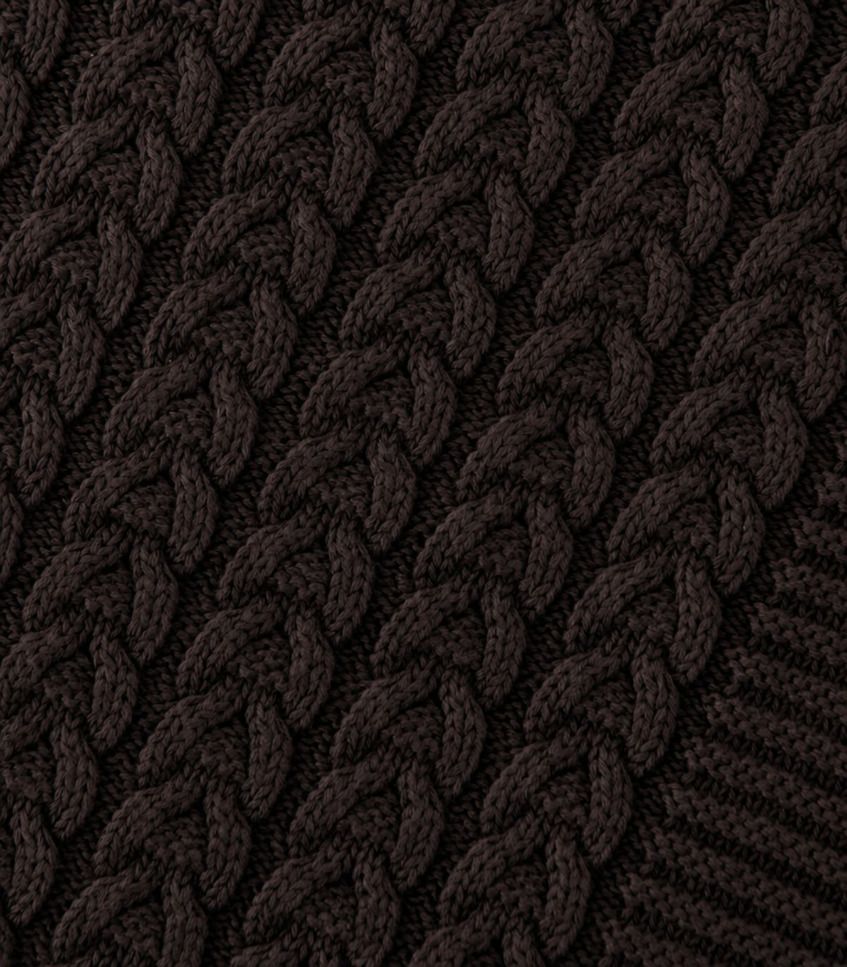 Bhumi Organic Cotton - Cable Knit Throw - Coffee