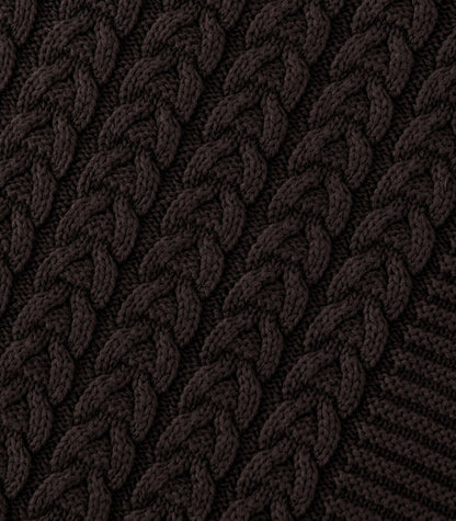 Bhumi Organic Cotton - Cable Knit Throw - Coffee
