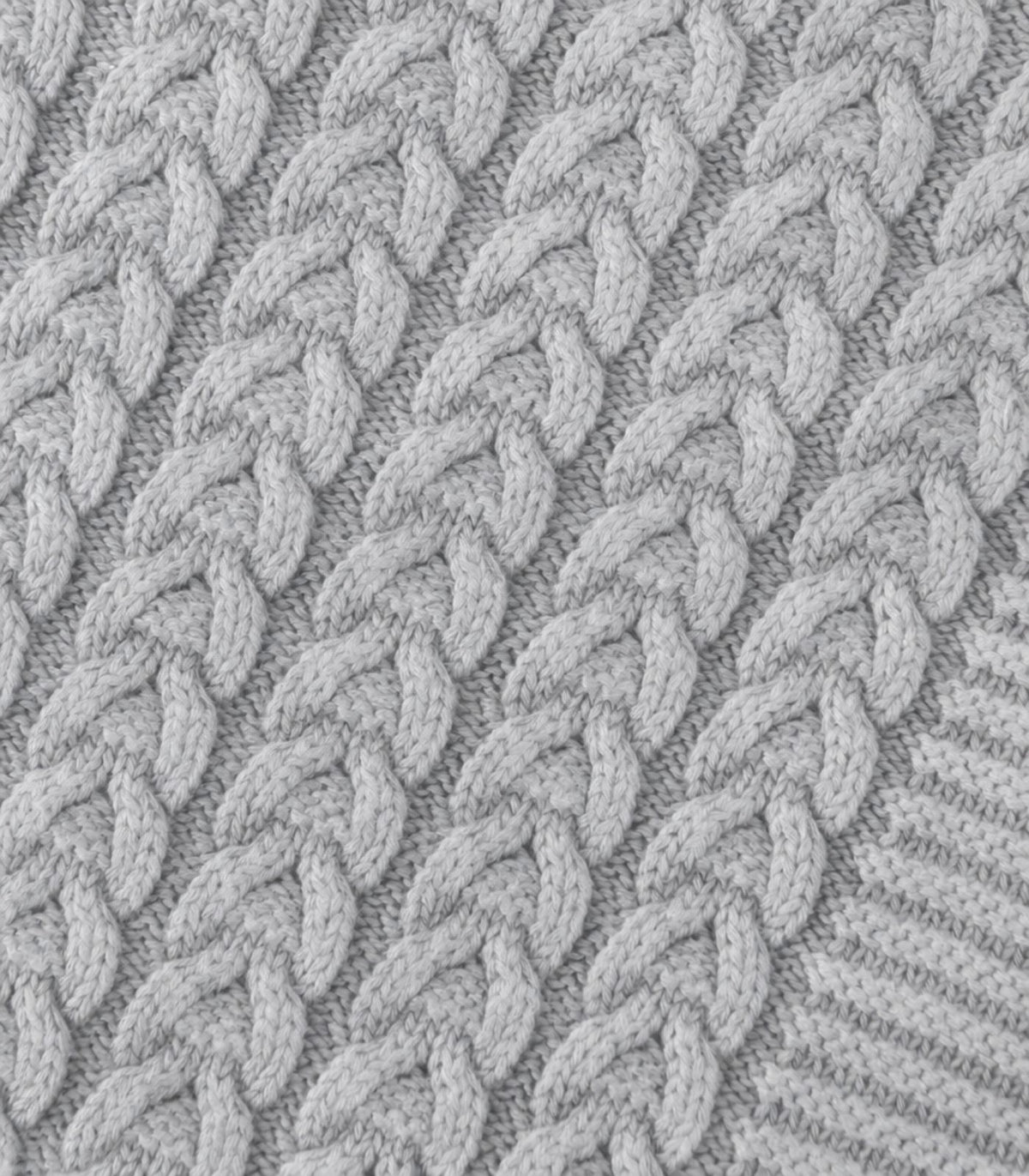 Bhumi Organic Cotton - Cable Knit Throw - Grey Melange