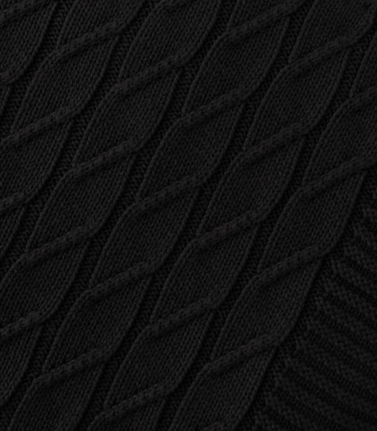 Bhumi Organic Cotton - Diamond Knit Throw - Black