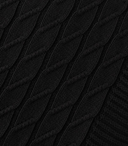 Bhumi Organic Cotton - Diamond Knit Throw - Black