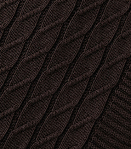 Bhumi Organic Cotton - Diamond Knit Throw - Coffee
