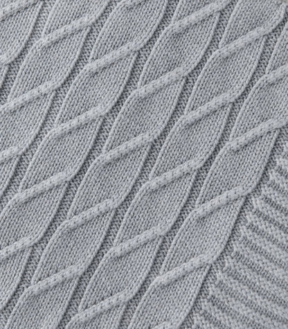 Bhumi Organic Cotton - Diamond Knit Throw - Grey Melange