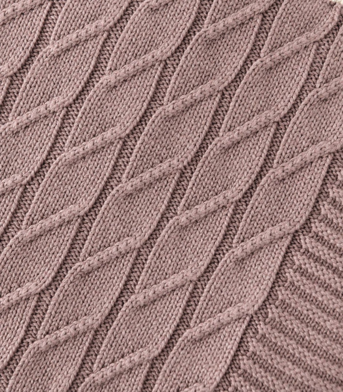 Bhumi Organic Cotton - Diamond Knit Throw - Rose