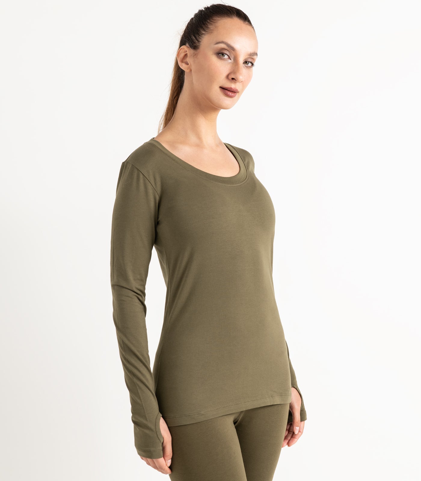 Thumbhole Tee - Dark Olive