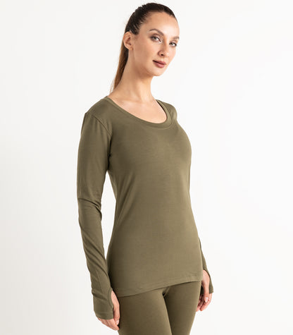 Thumbhole Tee - Dark Olive