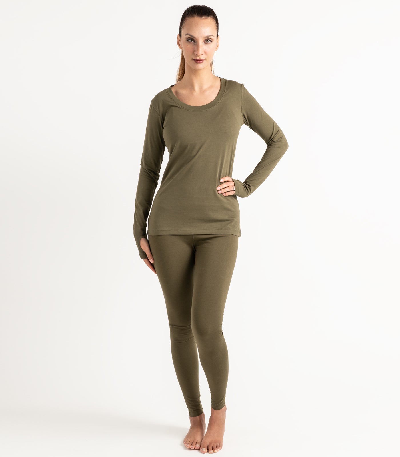 Thumbhole Tee - Dark Olive