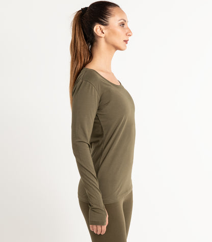 Thumbhole Tee - Dark Olive